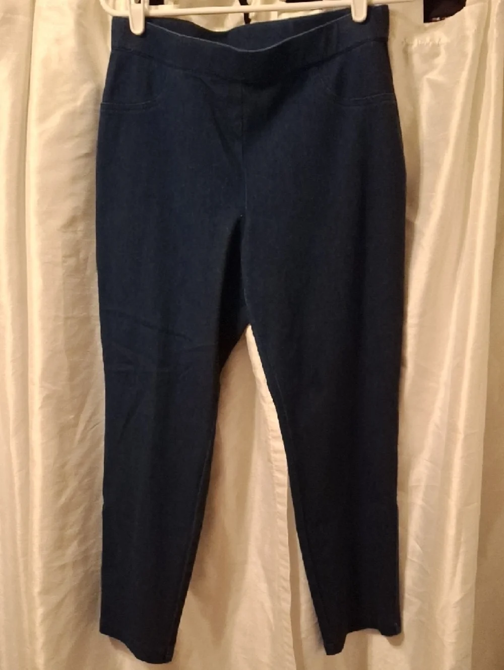 Alfred Dunner Navy Blue Ponte Pull-On Jeans